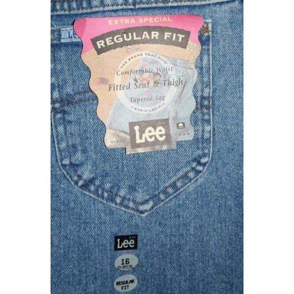 LEE Extra Special blue jeans regular fit high rise GIRLS size 16 1/2 vintage NEW - Picture 2 of 4